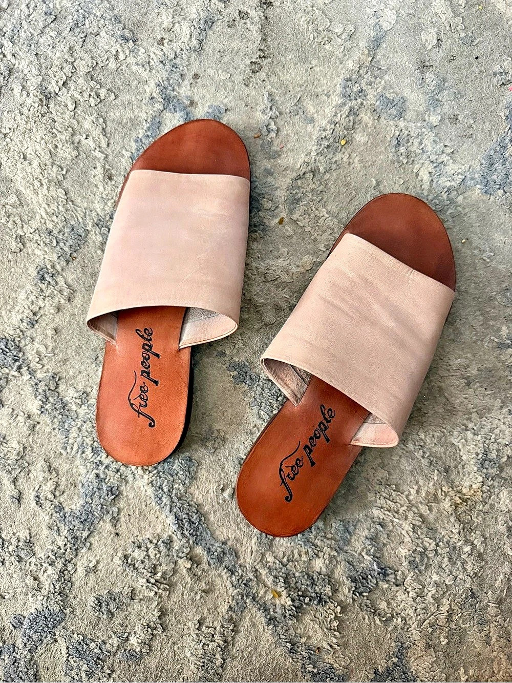 Free People Slide Sandals in Pink & Brown EU 37.5